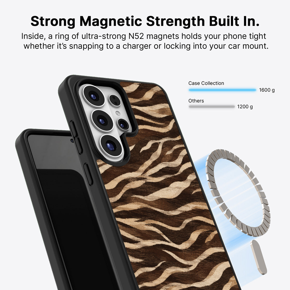 Samsung Galaxy S26 Ultra Qi2 magnetic case with N52 magnets – Savanna Silk design