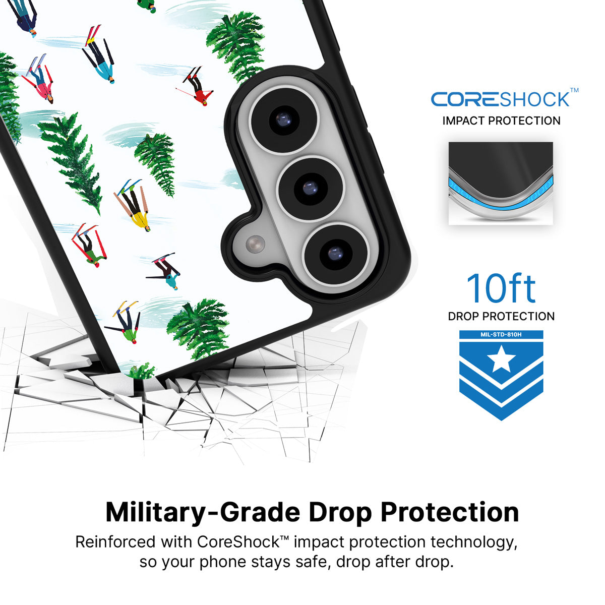 Ski Club Samsung Galaxy S26 case with 10ft military-grade drop protection