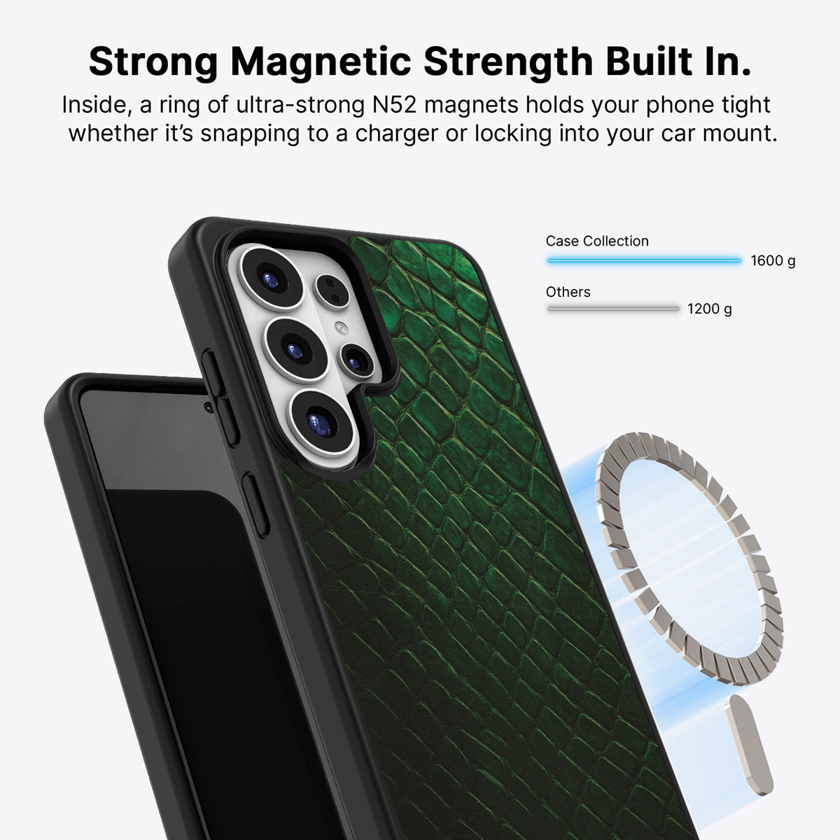 Samsung Galaxy S26 Ultra Qi2 magnetic case with N52 magnets – Slytherin Senses design
