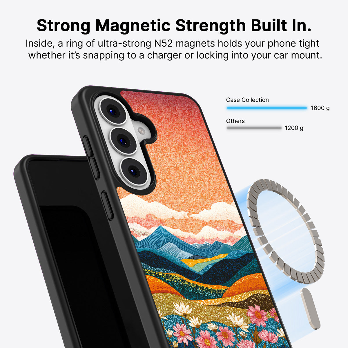 Samsung Galaxy S26 Plus Qi2 magnetic case with N52 magnets – Soft Horizon design