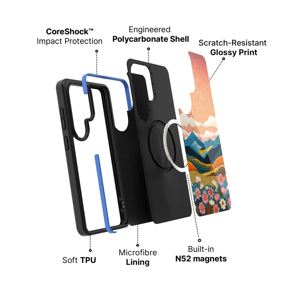 Samsung Galaxy S26 Ultra case construction and features – Soft Horizon phone case