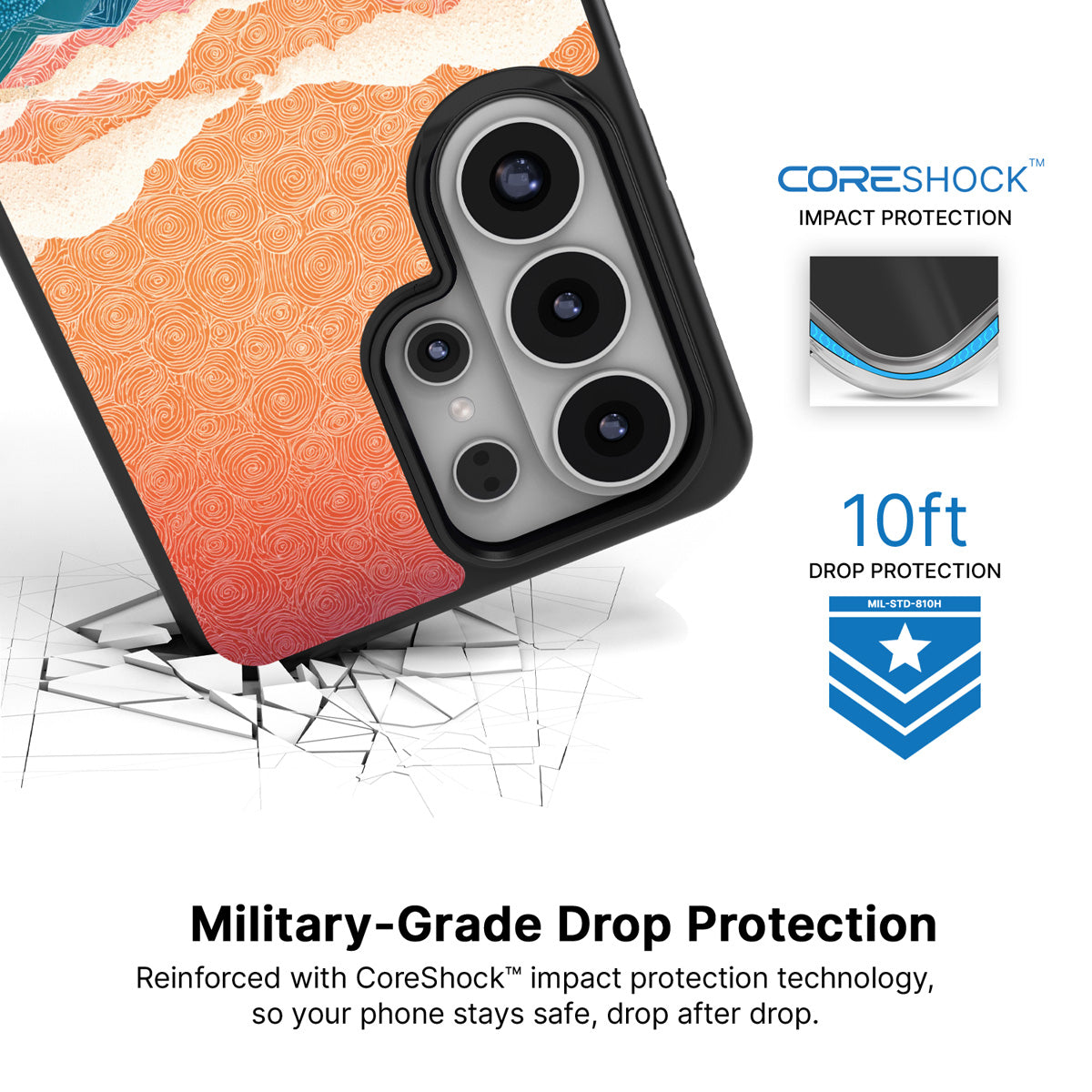 Soft Horizon Samsung Galaxy S26 Ultra case with 10ft military-grade drop protection