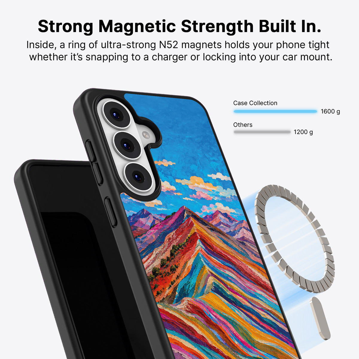 Samsung Galaxy S26 Qi2 magnetic case with N52 magnets – Spectrum Ridge design