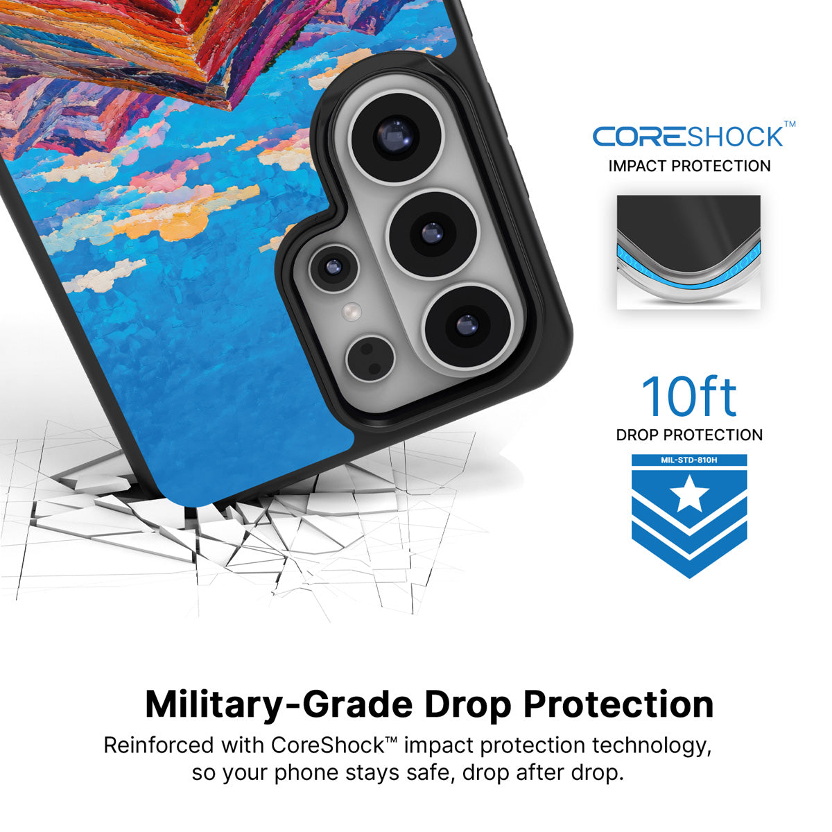Spectrum Ridge Samsung Galaxy S26 Ultra case with 10ft military-grade drop protection