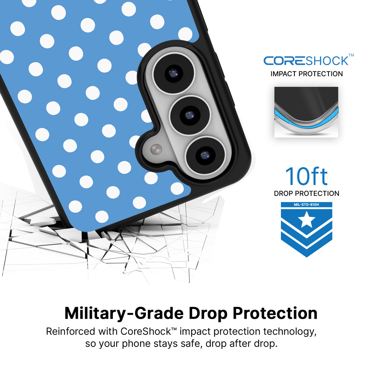Summer Breeze Samsung Galaxy S26 case with 10ft military-grade drop protection