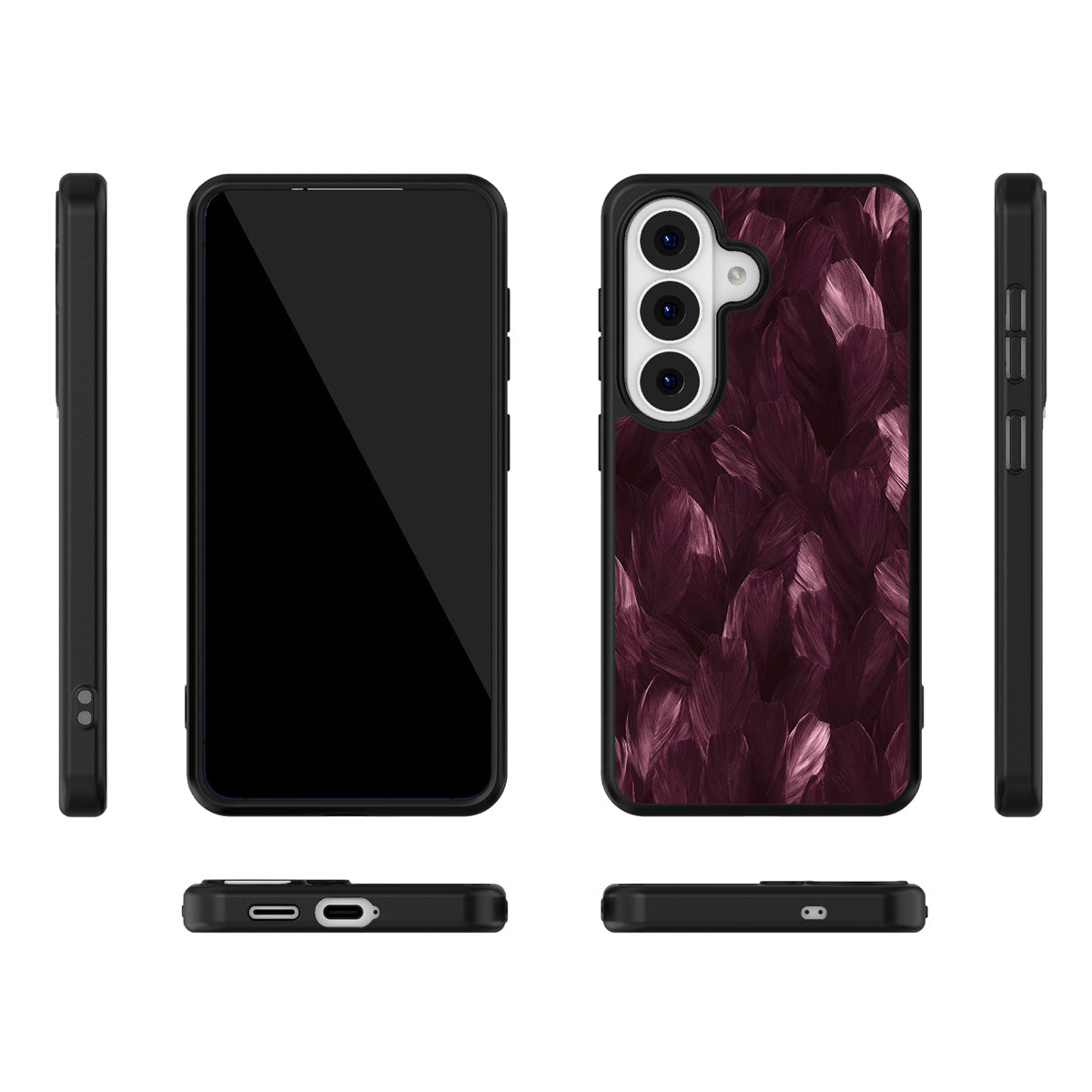 Wine Plumage Samsung Galaxy S26 case – multi-angle view