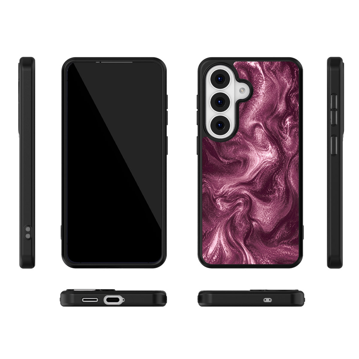 Wine Shimmer Samsung Galaxy S26 case – multi-angle view